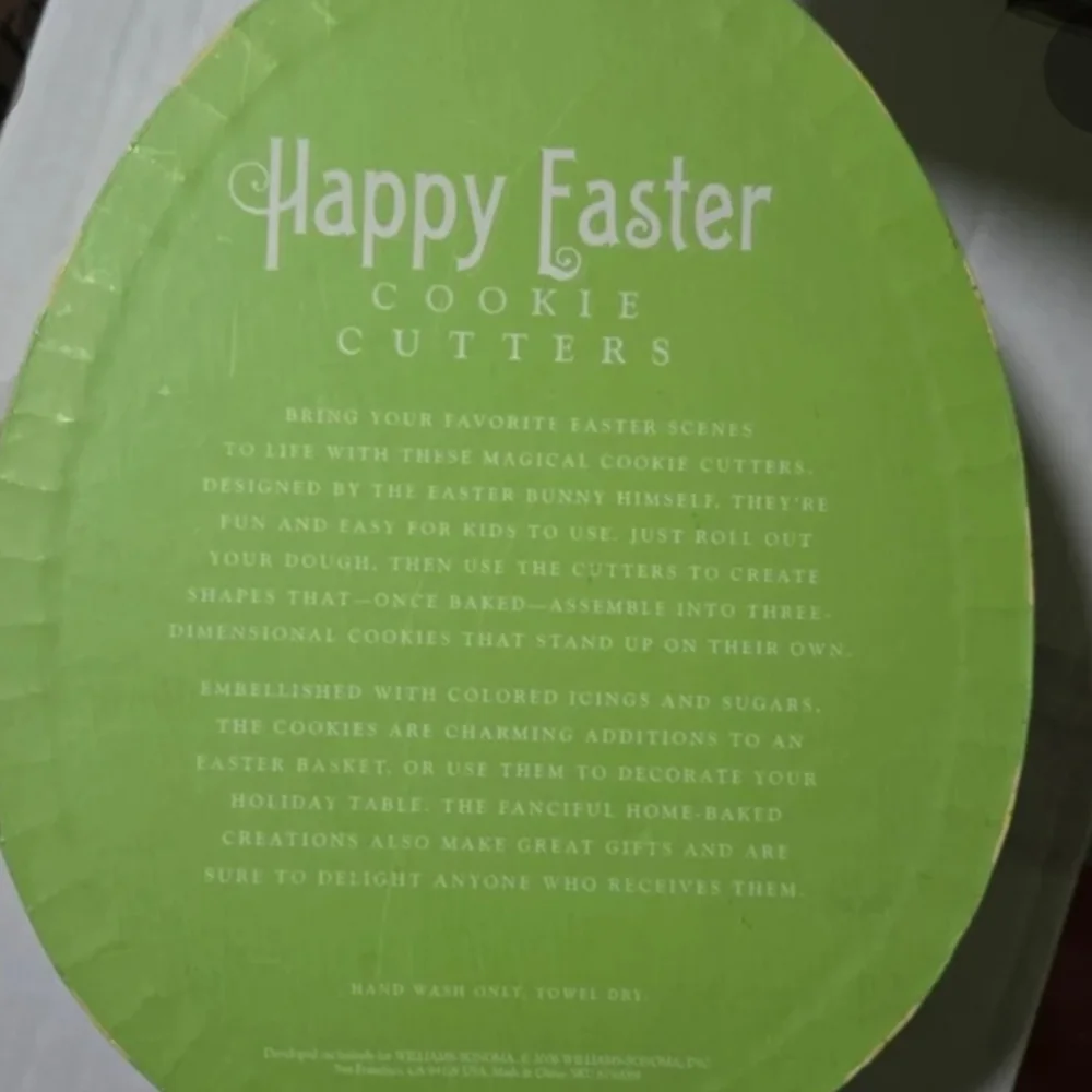 Williams Sonoma Pastel Easter Cookie Cutter Set - Pink, Yellow, Purple, Green